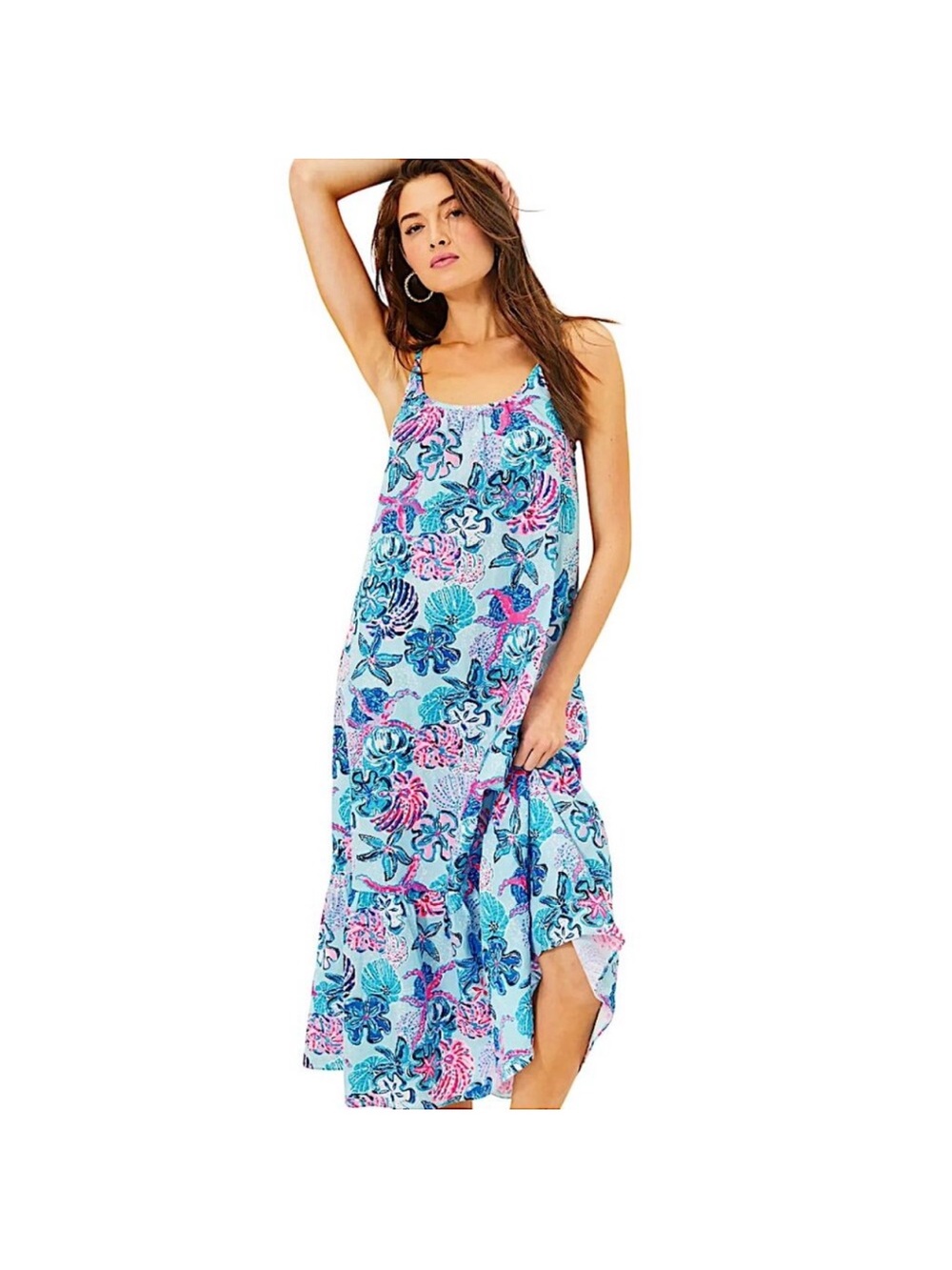 Lilly Pulitzer Multi Bahamas Beachcomber Amerie Linen Midi Dress